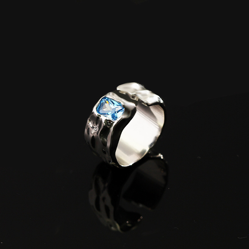 Retro Geometric Copper Plating Zircon Open Ring 1 Piece