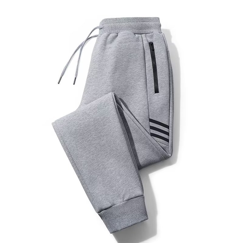 Pantalones deportivos de hombre con forro polar para otoño e invierno, pantalones casuales holgados de pierna recta, pantalones de moda casual para hombre.