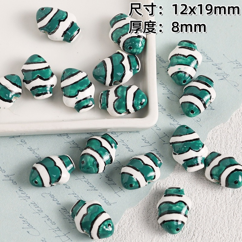 クリエイティブ海洋生物シリーズセラミックビーズ diy ブレスレットネックレスルースビーズジュエリーアクセサリーヒトデシェルビーズ|undefined