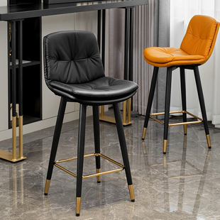Light Luxury Iron Art Nordic Bar Stool Bar Chair Home Modern Simple Backrest Chair Front Desk Swivel High Stool P^
