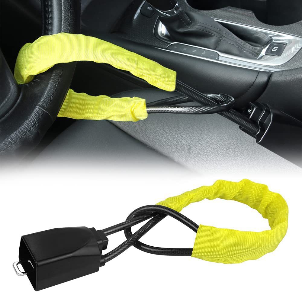 Car Anti-Theft Lock, Safety Belt Buckle Lock, Retractable Steel Cable Lock, Steel Wire Rope Lock