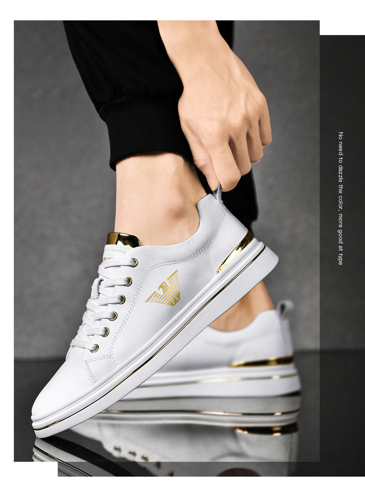 Giày sneaker nam da thật thoáng khí, đế bệt cổ thấp, dáng thời trang — FA2800 màu trắng, FA2800 màu đen, K2800 trắng, K2800 đen chi tiết 12