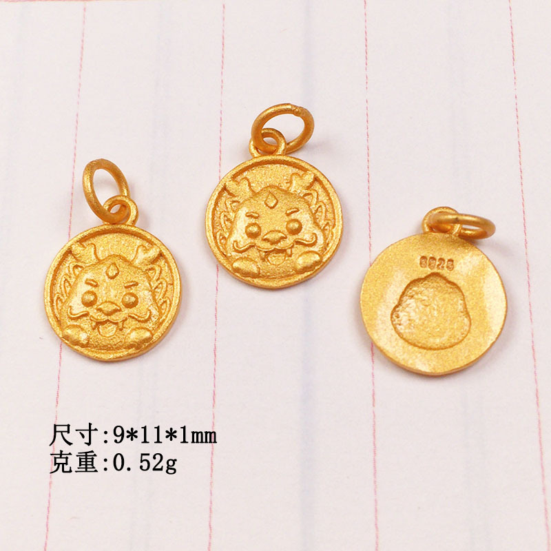 s925 silver gold-plated dragon fish accessories bracelet braided rope necklace string decoration diy handmade beads semi-finished products