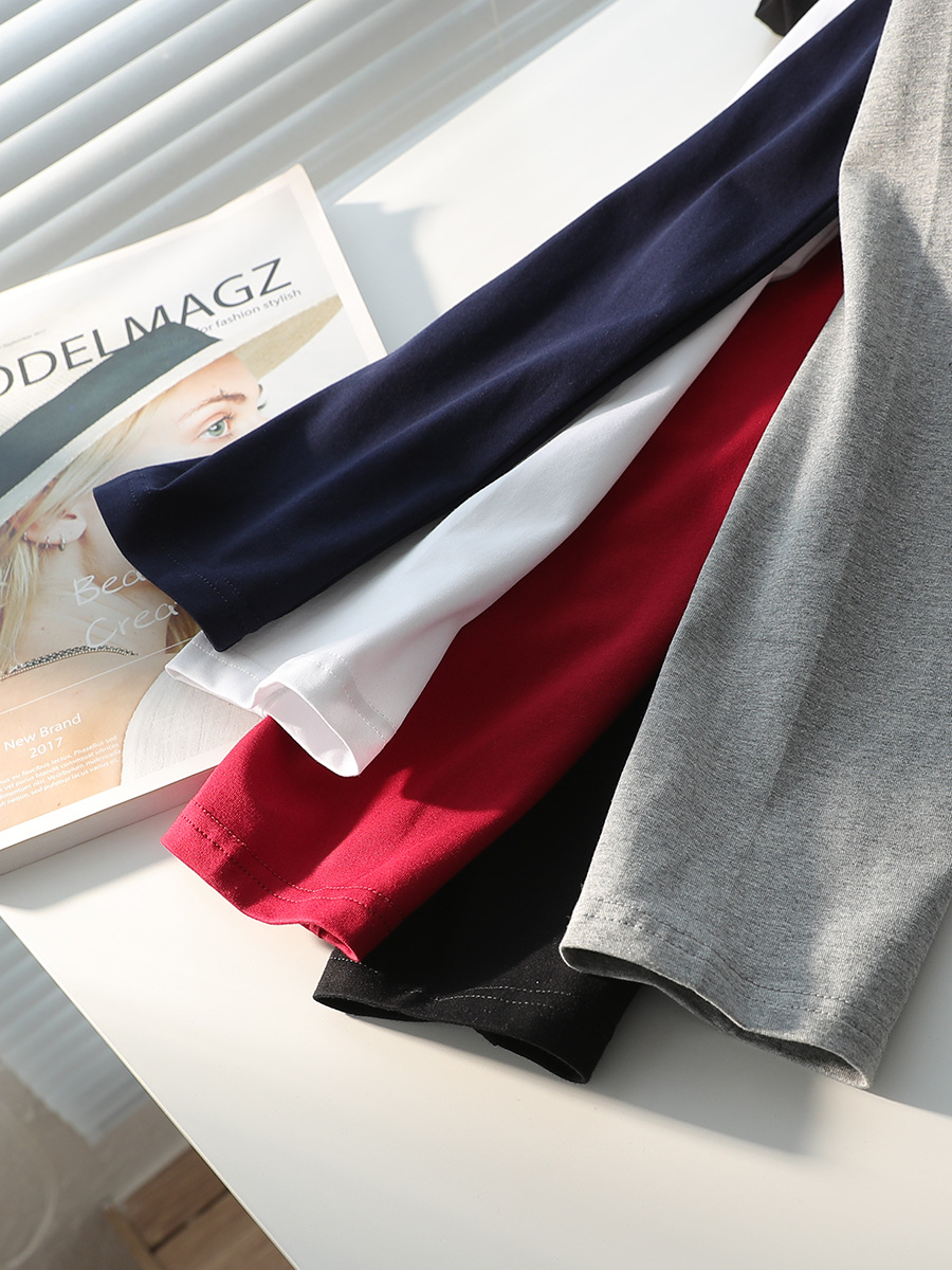 多用途で快適な女性用秋冬ボトムシャツ、ニットストレッチコットン長袖白シャツ、肌に優しく暖かいシャツ