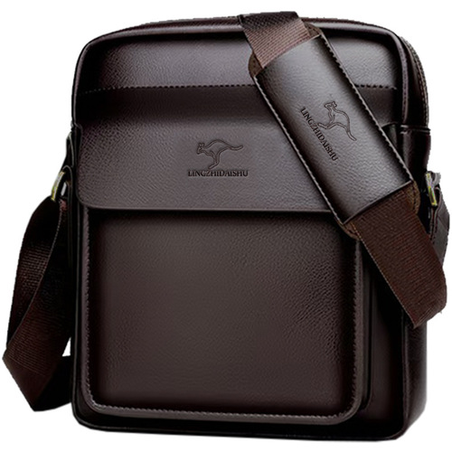 Cross-border professional factory men's shoulder bag, new PU leather business cross-body bag, fashionable briefcase, casual men
