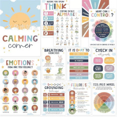 跨境12 wall stickers to soothe emotions12张墙贴安抚情绪海报