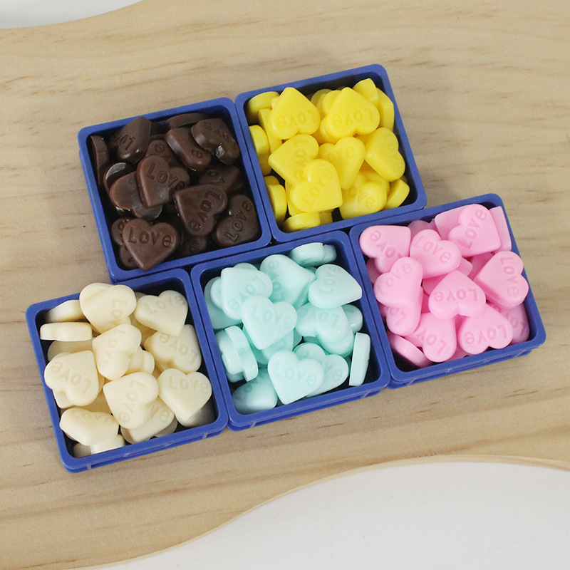 Miniature Simulated Love Heart Chocolate Pvc Food Model Handmade DIY Material Kit Accessories Children's Toys