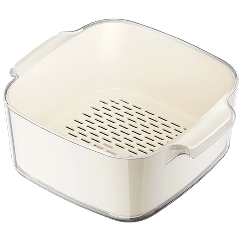 Cocina doméstica bandeja de frutas de plástico cesto de filtrado de agua de lavado de verduras cesto de lavado de verduras frutas