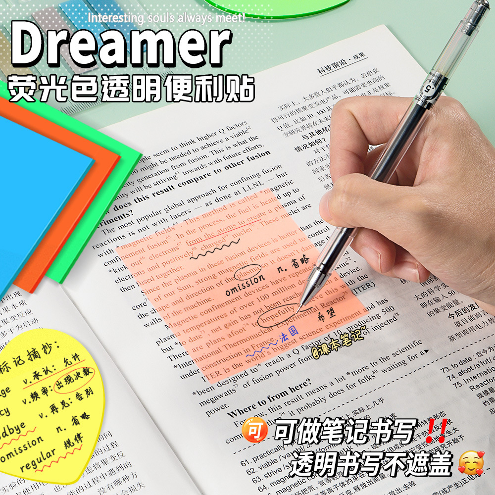 Spot ins transparente esmerilado color pegatinas adhesivas rápidas secas no se desvanecen n mensaje etiquetado pegatinas de memo