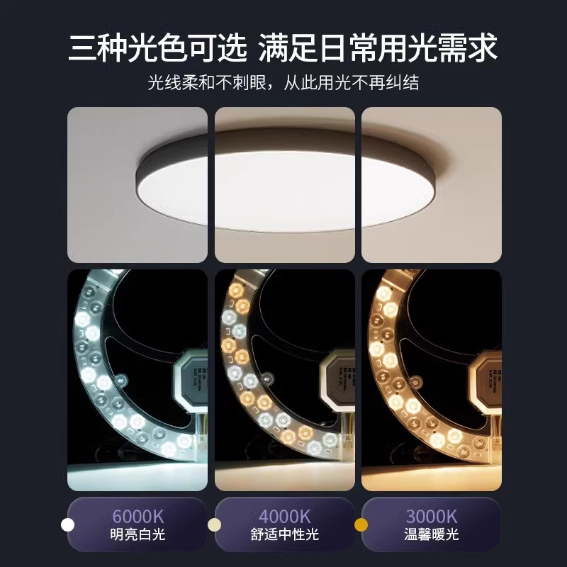 Led現代ホール天井灯芯円形超亮シンプル省エネ灯芯磁気吸引極簡単大出力三色|undefined