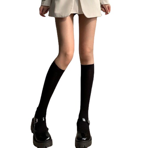 Long stockings Japanese JK socks women's spring and summer mid-high calf socks pressure slimming pure desire black silk elastic sunscreen socks