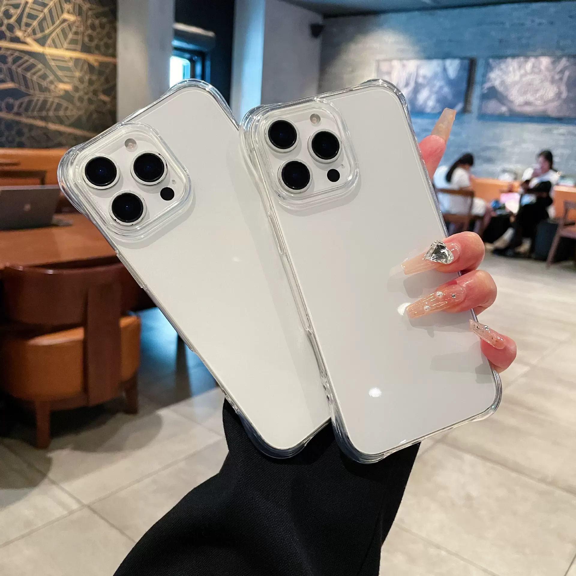 苹果16气囊tpu软壳四角防摔手机壳iPhone15Promax透明简约手机套