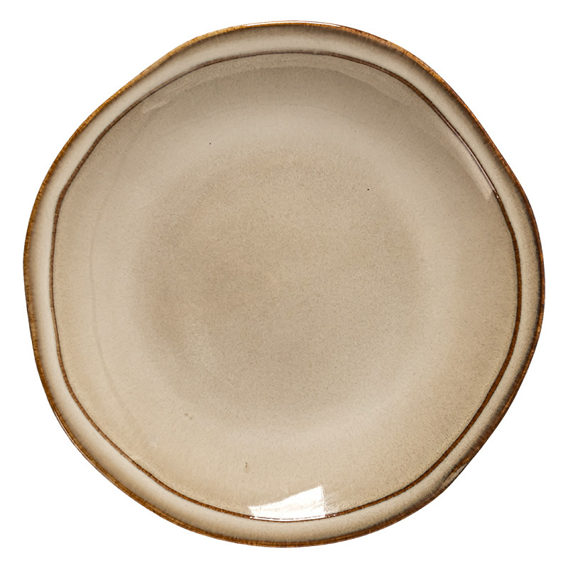 Platos, platos, vajillas de cerámica para el hogar, platos redondos, platos de alto valor, platos de frutas, platos poco profundos retro japoneses al por mayor