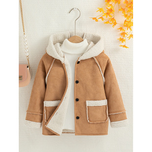 R 42081 Girls' Fleece Hooded Jacket Ůͯ�ӽq���׿羳���u