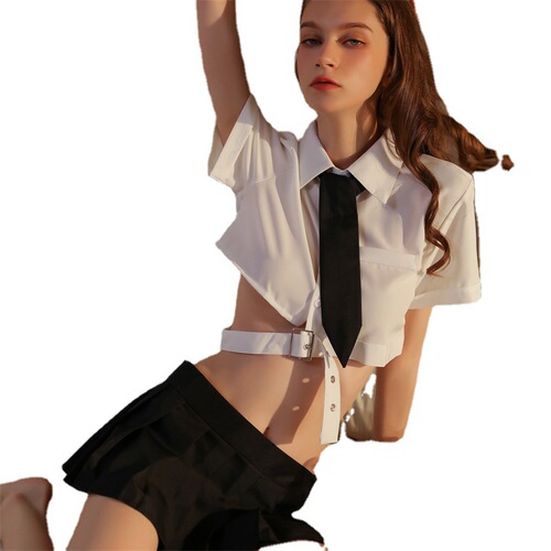 New JK Uniform Hot Girl Sexy Lingerie School Girl Uniform Very Hot Flirting Accessories Seductive Pajama Set