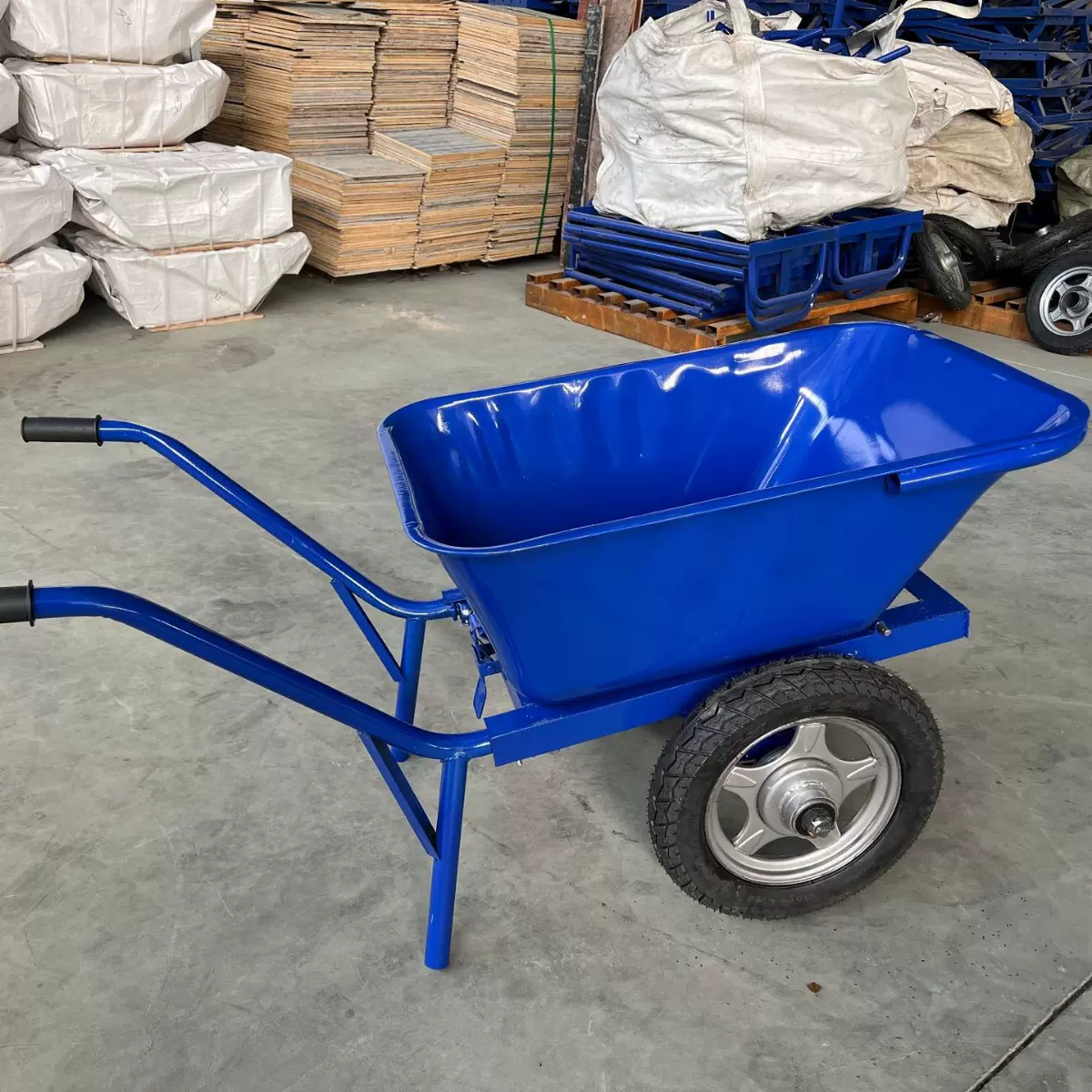双轮独轮翻斗车加厚双轮独轮推车家用工地养殖场花园泥土肥搬运车