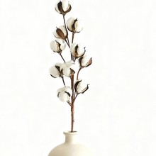 手工花仿真棉花10头单支木棉花干花摆件家居装饰花假花圣诞插花艺