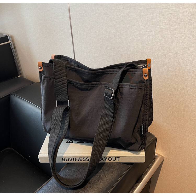 Canvas bag for women, large capacity, new Spring/Summer 2025, simple and versatile, single-shoulder crossbody bag, casual tote bag for school undefined