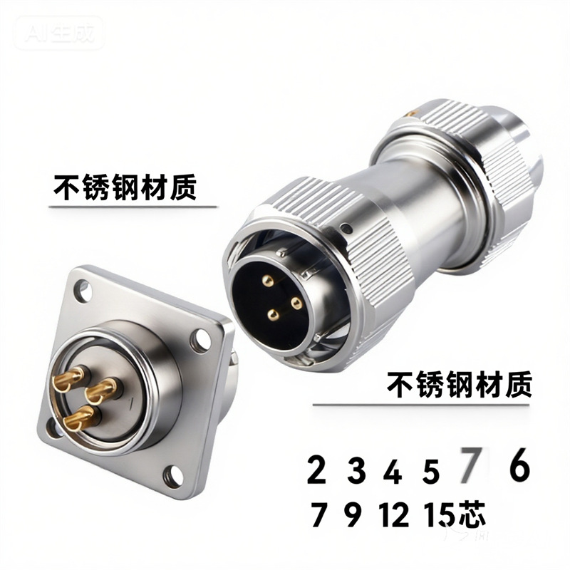 �����Բ��������2-15PIN P20 round female socket���ղ�ͷ