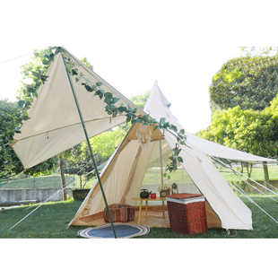 [Le Sheng] Canvas Double Door Indian Tent Cotton Pyramid Tent Outdoor Camping