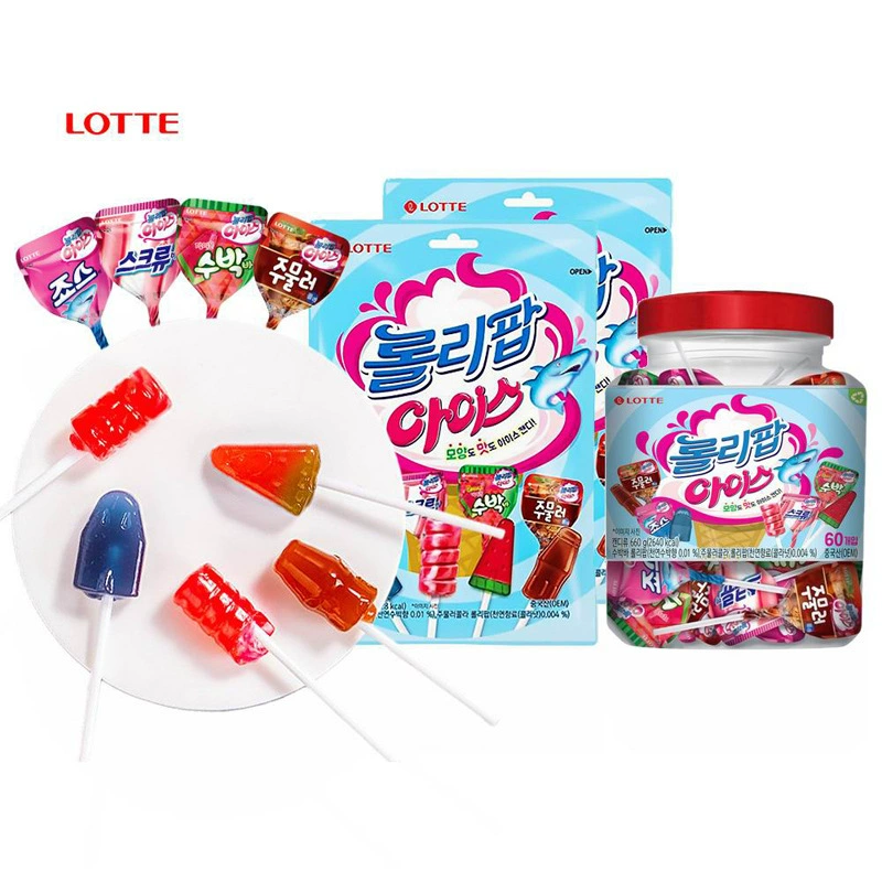 Южная Корея импортировала LOTTE Lotte мороженое леденец на палочке 4 вкуса фруктовый сахар детские закуски 132 г в мешках