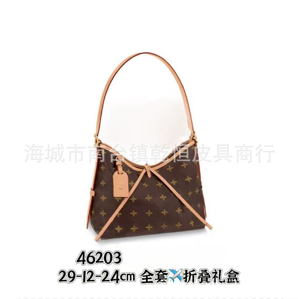 Cross-Border Classic Monogram Women's Bag Top Grain Cowhide European & American Retro Crossbody Shoulder Handbag Baguette Style - Thumbnail 6