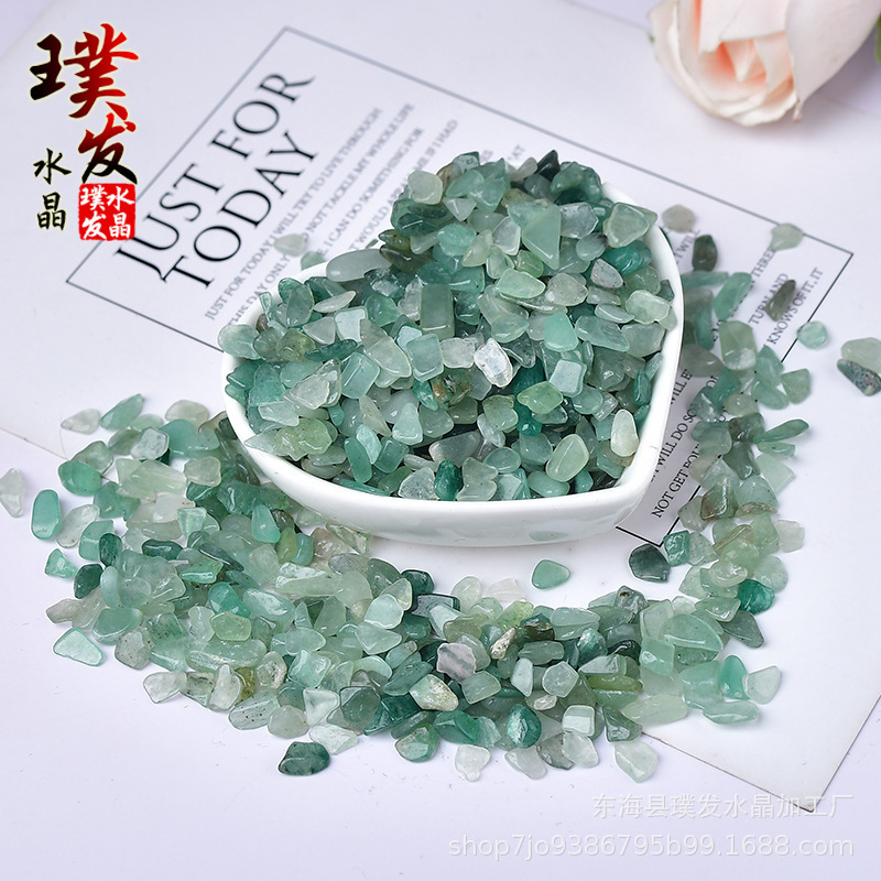 Green Dongling Gravel Dongling Jade Crystal Gravel Ornaments Fish Jar Stone Landscape Decoration Glue Drop DIY Manicure