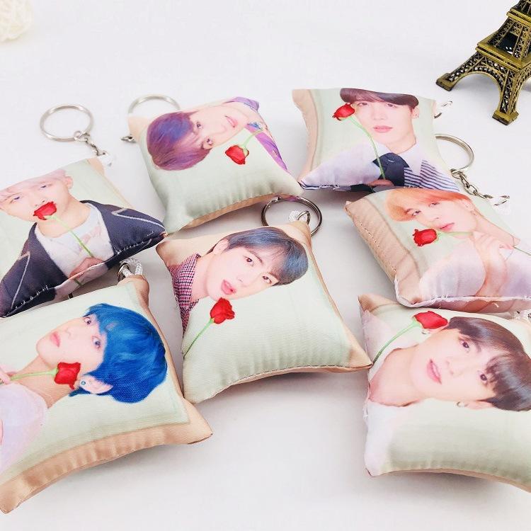 BTS Bulletproof Youth Group Pillow Pendant New Album Return Keychain Jewelry Creative Gift Same Style Surrounding