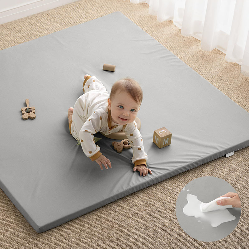 Amazon Plain Leather Sponge Floor Mat Baby Play Mat Baby Crawling Mat Children's Activity Blanket Non-Slip Waterproof