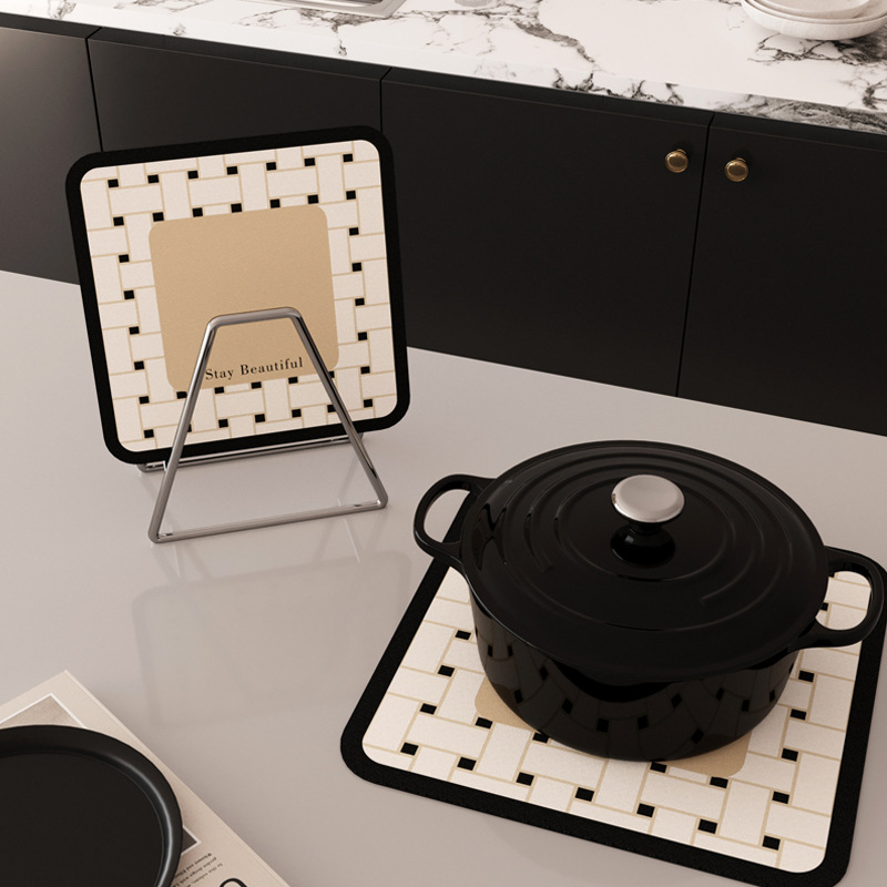 almohadilla de platos de comedor de alta resistencia al cojín de aislamiento térmico almohadilla de taza absorción de agua resistente a altas temperaturas almohadilla de platos domésticos almohadilla de mesa de comedor libre de lavado