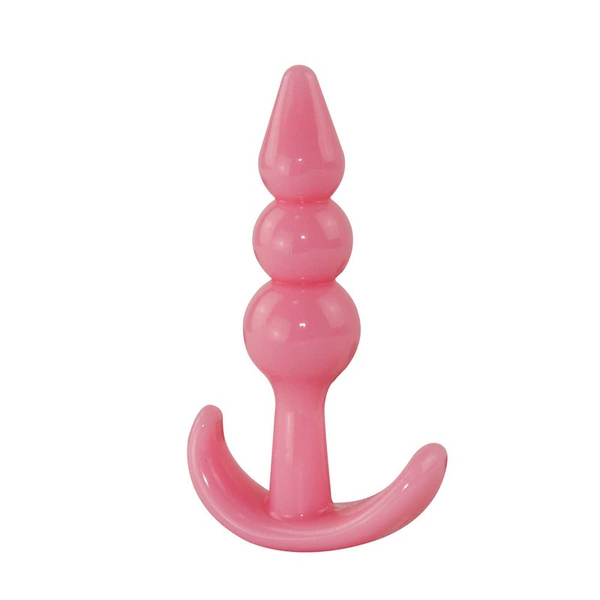 Silicone anal plug-three plants-pink pink