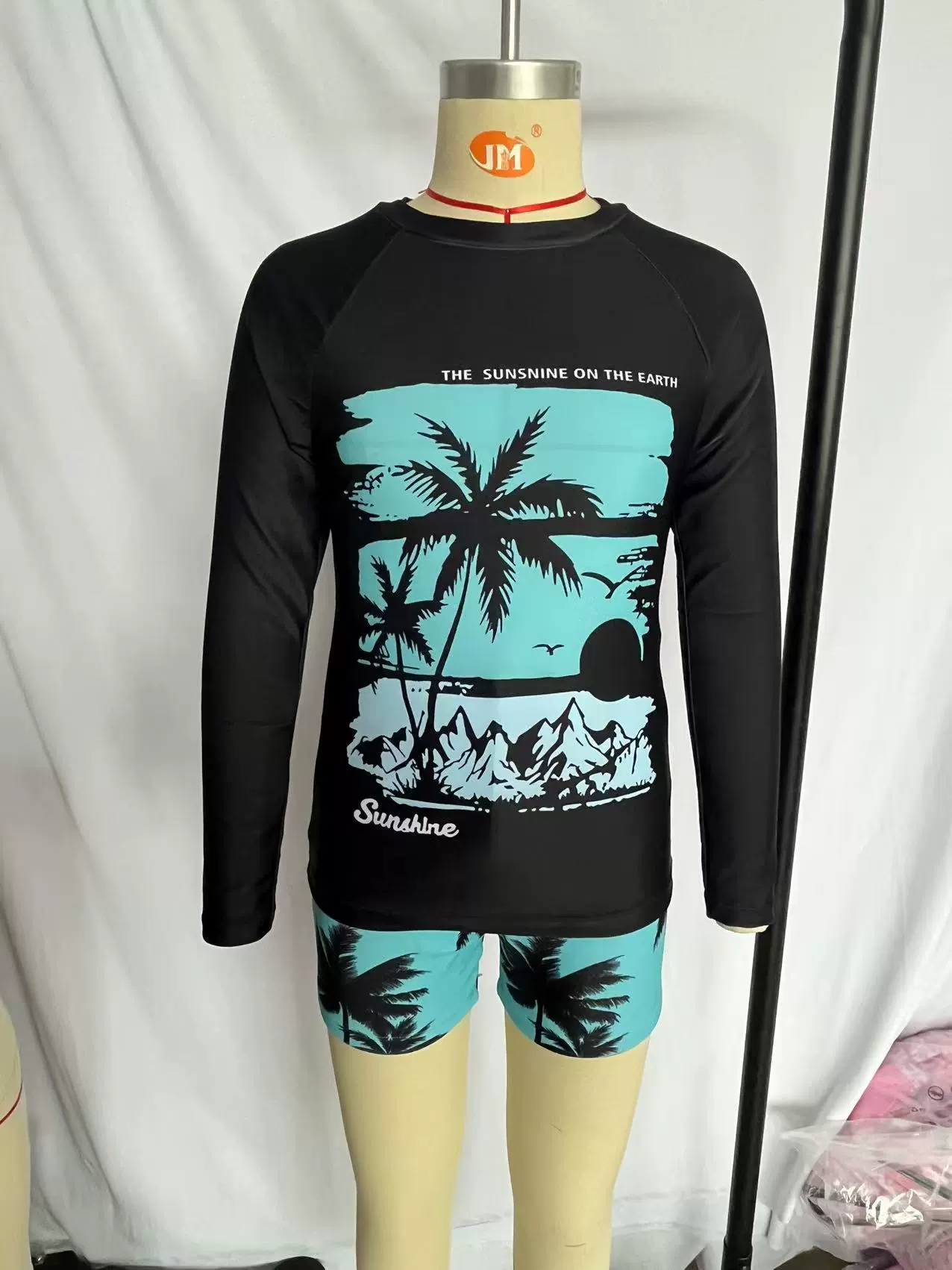 Children's swimwear, set, split long-sleeve for boys, print