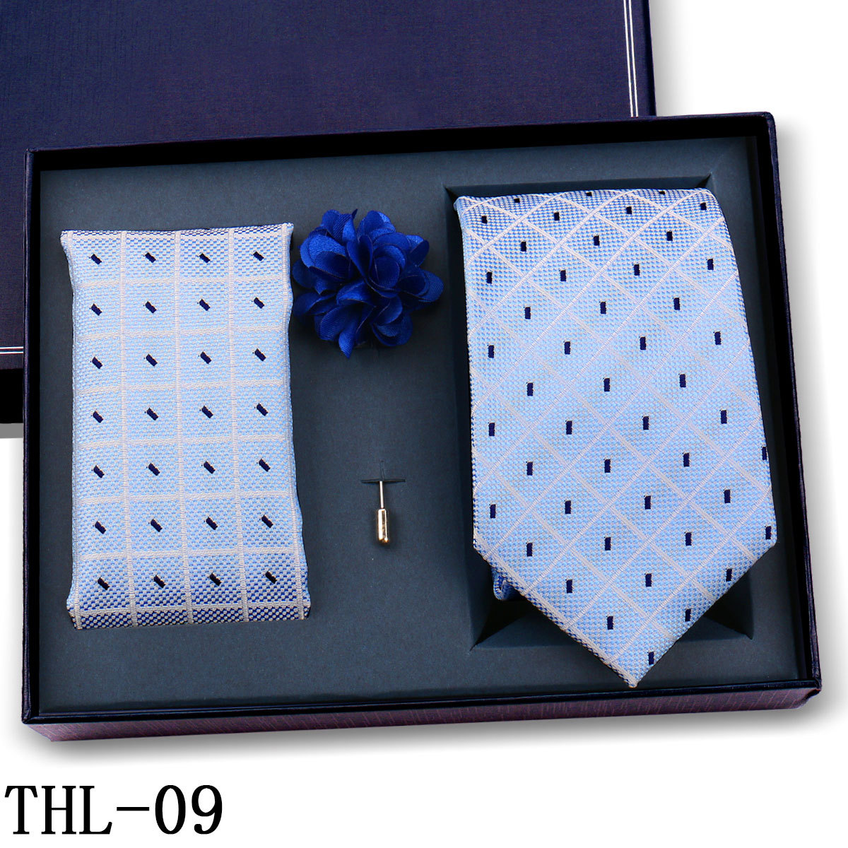 Juego de Corbata y Pañuelo para Hombre Poliéster para Bodas y Eventos de Negocios image 15