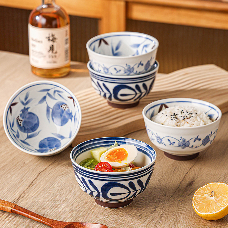 Hand-Painted Retro Underglaze Color Eating Small Bowl Noodle Soup Bowl Household Rice Bowl Craftsman Hand-Painted Blue and White Tableware Hand-Painted Retro Underglaze Color Eating Small Bowl Noodle Soup Bowl Household Rice Bowl Craftsman Hand-Painted Blue and White Tableware