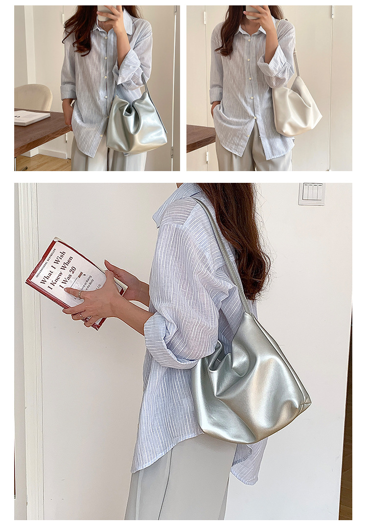 Nuova borsa a tracolla con cerniera laterale creativa per donna, borsa a mano alla moda e semplice, borsa sottobraccio in morbido PU con arco di trionfo_voghion.com