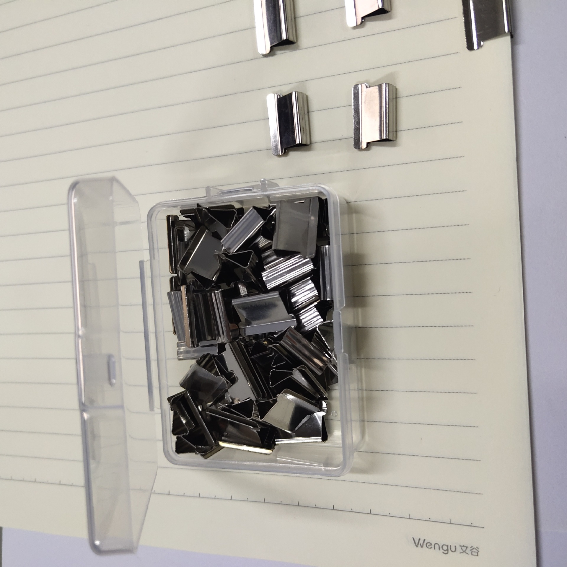 Clip de metal suplementario Clip de papel de prueba Clip de papel de libro Clip de papel de papel de papelería Clip de empuje Clip de respaldo