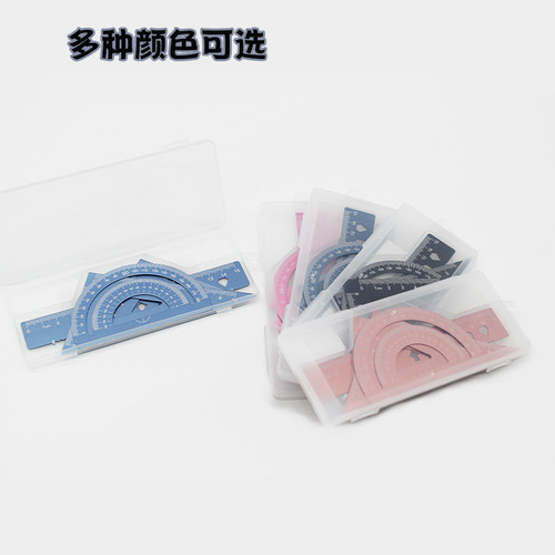 Ruler wholesale aluminum alloy ruler set exam drawing four-piece ruler multi-function ruler metal ruler set stationery wholesale