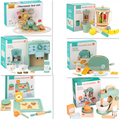 Play house children's gift tea toy set for boys and girls wooden simulation tea set experience afternoon tea set