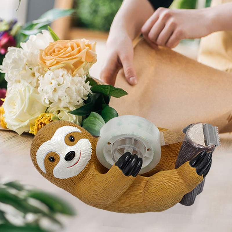  new sloth tape machine floor glue seat cartoon resin tape tearing device tape cutter tape seat 