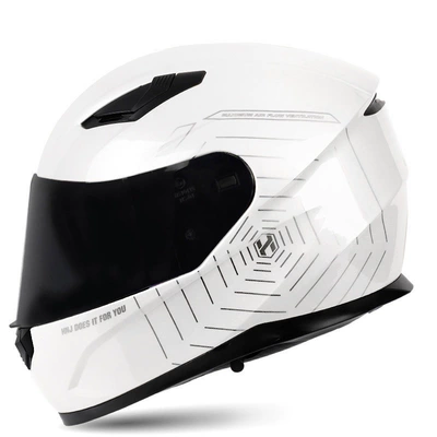 Motosiklet kaskı (dəbilqə): Factory direct supply motorcycle - bright-white-spider-black-m