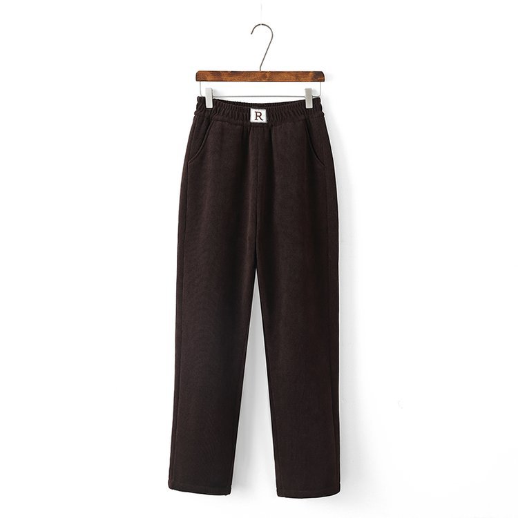 Tiktok im gleichen Stil, plüschig, verdickter arktischer Samt, lässige, hoch taillierte, schlanke Leggings für Damen, Modetrend, Harun-Hose_voghion.com