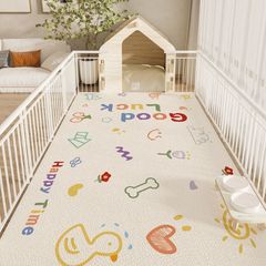 ペットフロアマット防水と尿防止洗えると拭けるPVC滑り止めマットフェンス犬小屋マット犬ケージ犬猫カーペット