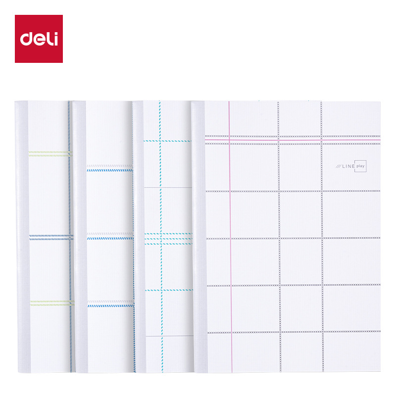 得力FA540-4縫線本(方寸格5)(4本/包)高中生學習神器軟抄本辦公用