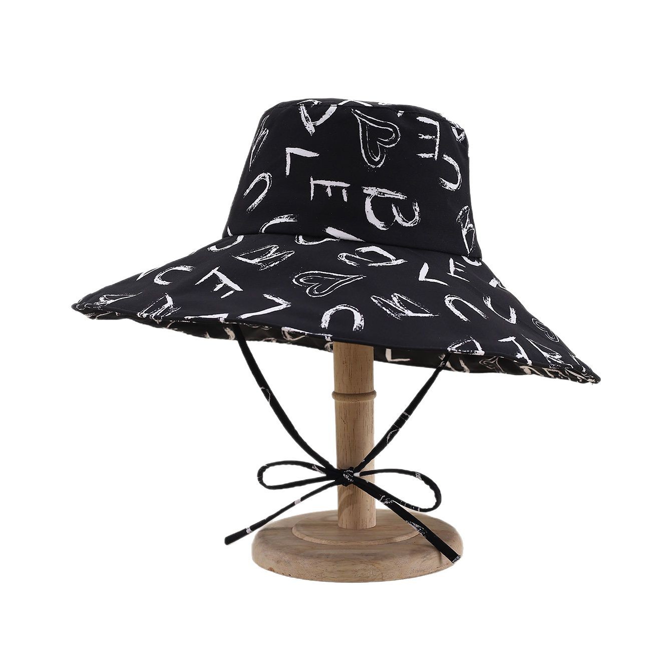 Verano nuevo estilo gorro de pescador letra gorro de lavabo protector solar ultravioleta sombrero para el sol sombrilla cabeza grande sombrero para el sol sombrero de doble cara