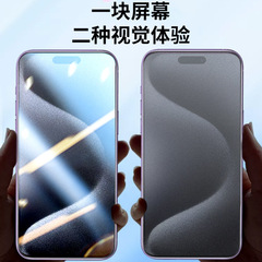 蘋果15pro磨砂鋼化膜iPhone14防偷窺全屏13手機膜12適用11promax