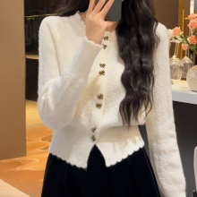 红色本命年慵懒高级感针织开衫毛衣女2024新款秋冬季圣诞穿搭上衣