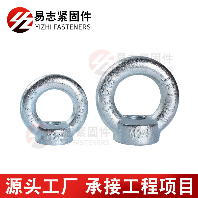 (2개) Q235 탄소 강철 아연 도금 아이 볼트 확장 아이 스크류 리프팅 선박 구멍 링 볼트 M6-M100
