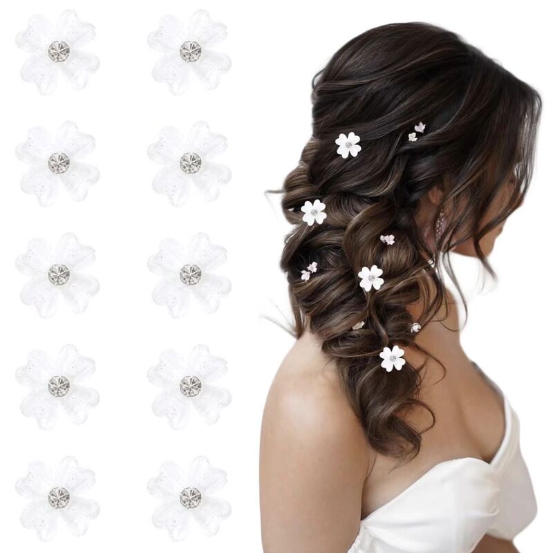 真珠のU型のヘアピンのヘアピンのビーズの花の髪とフォークの髪のドリルの花嫁の髪の花のフォークのU型のヘアピンの女性|undefined