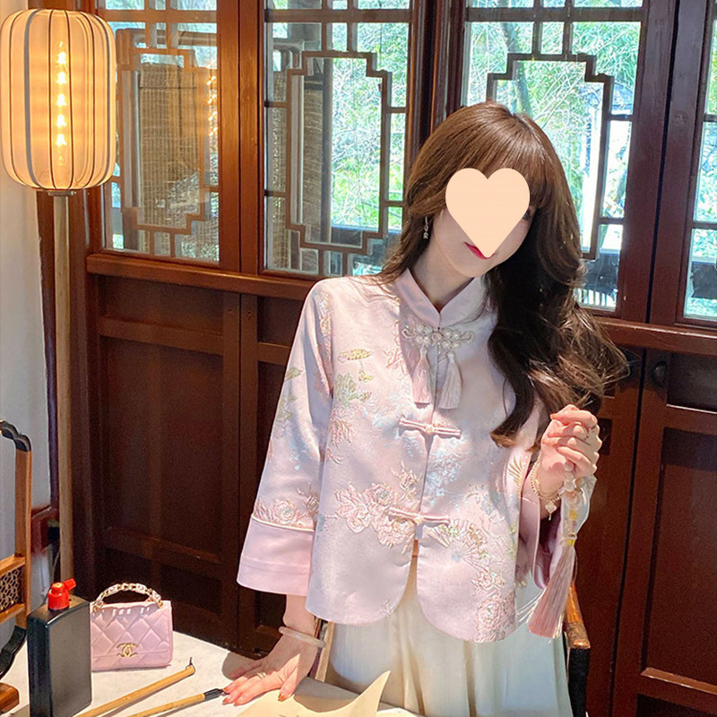 棉香约高级感国风女装新中式上衣2025春秋新款外套女新中式汉服|undefined