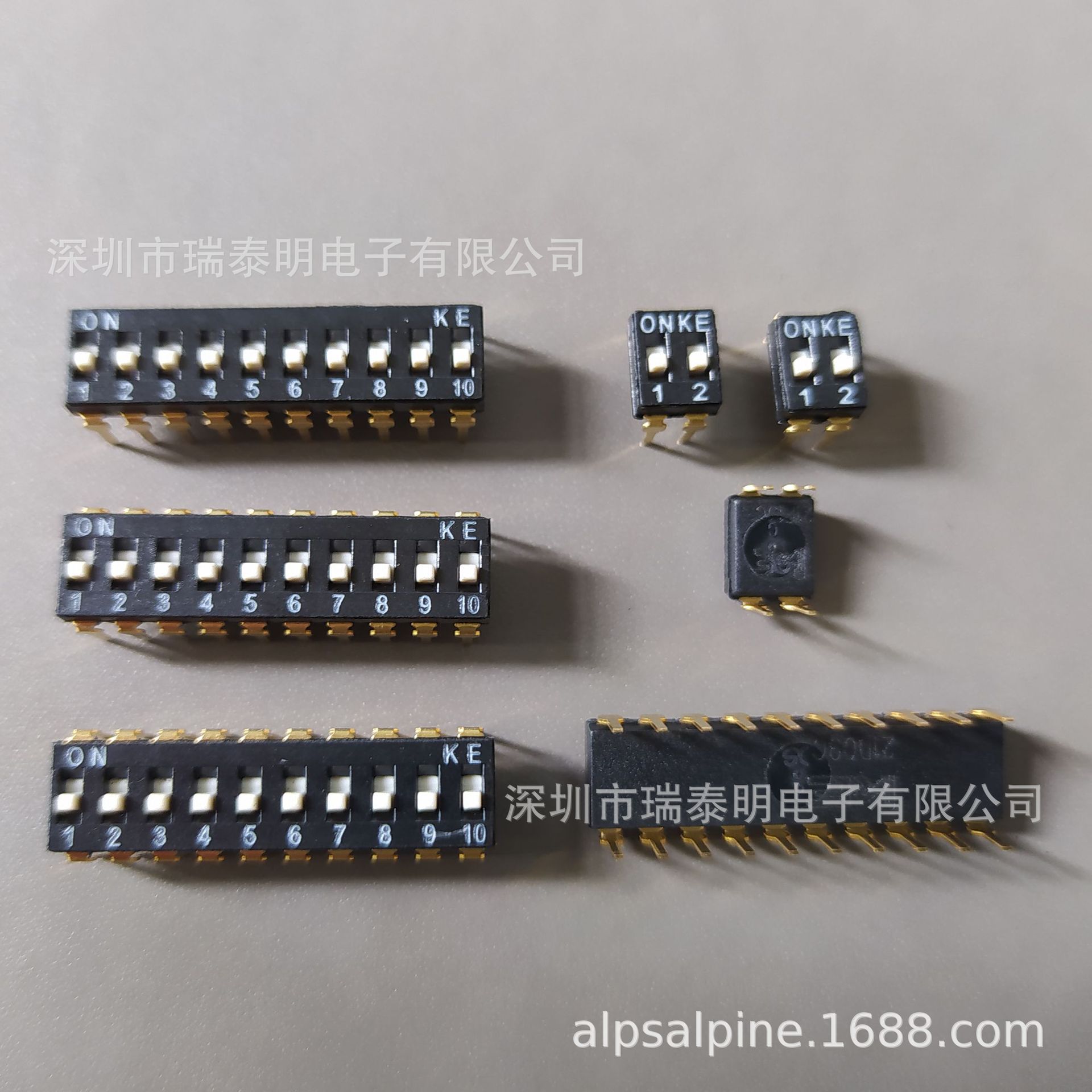 KE拨码开关 2-10位 DSIC02LHGET DSIC10LHGET RTMDS-2.54  02*DIP
